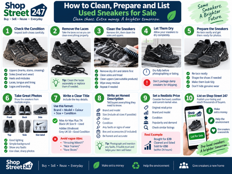 How to Clean, Prepare and List Used Sneakers for Sale